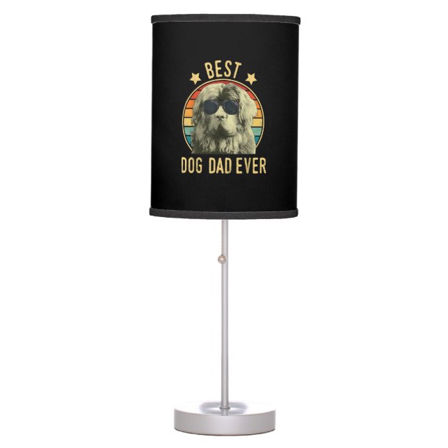 Best dog dad ever | newfoundland owner day gift table lamp (Front)