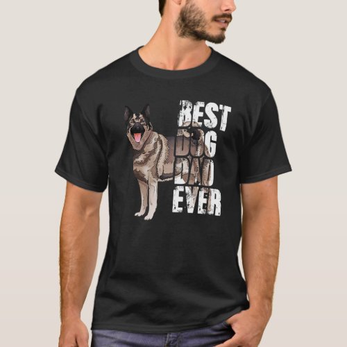 Best Dog Dad Ever Norwegian Elkhound Dog T_Shirt