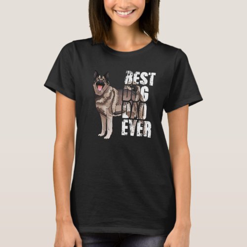 Best Dog Dad Ever Norwegian Elkhound Dog T_Shirt