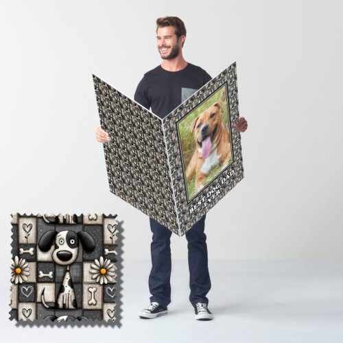 Best Dog Dad Ever Patchwork Dog Pattern Card