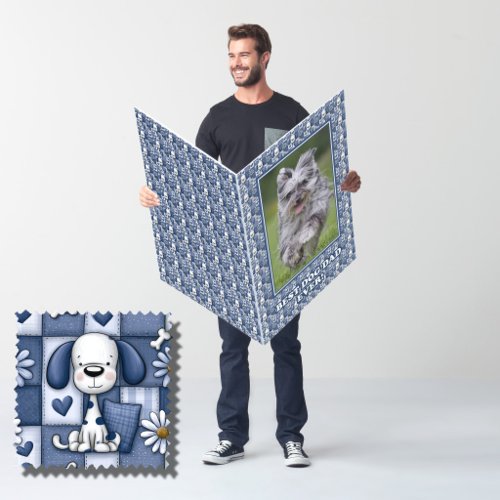 Best Dog Dad Ever Patchwork Dog Pattern Card