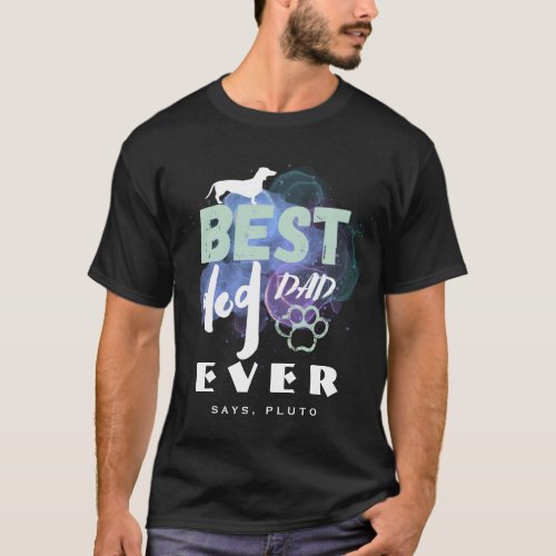 Best Dog Dad Ever Paw Watercolor T_Shirt