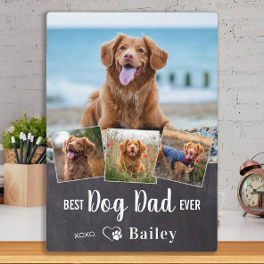 Best DOG DAD Ever Personalized 4 Pet Photo Collage Plaque