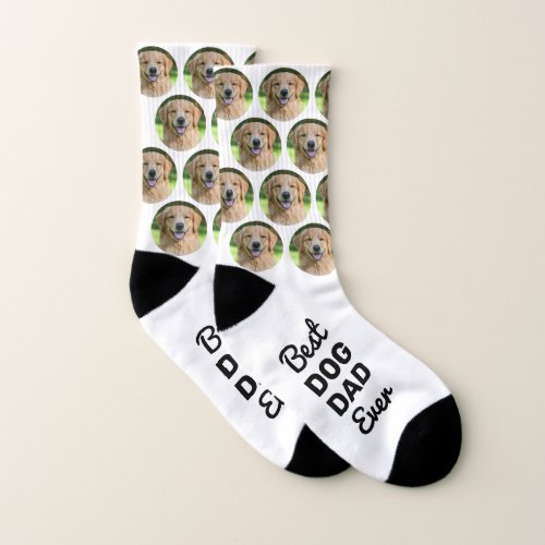Best Dog Dad Ever Personalized Cute Pet Photo Socks