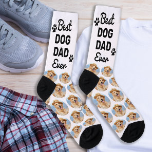 Best Dog Dad Ever Personalized Pattern Pet Photo Socks