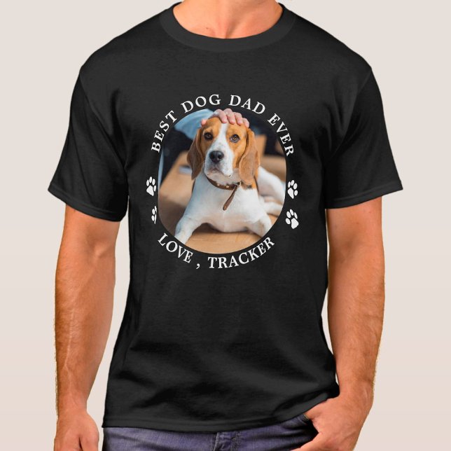 Best Dog Dad Ever Personalized Pet Photo T-Shirt (Creator Uploaded)