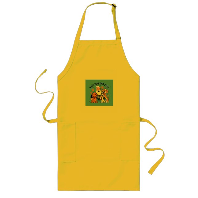 Best Dog Dad Ever Personalized Pet Photo T-Shirt Long Apron (Front)