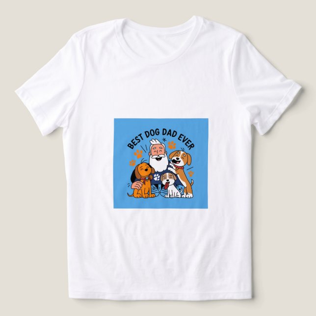 Best Dog Dad Ever Personalized Pet Photo T-Shirt Tri-Blend Shirt (Design Front)