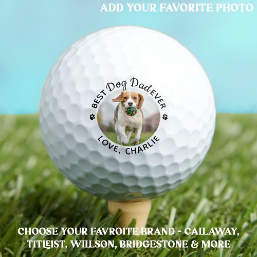 Best Dog Dad Ever Personalized Photo Golf Balls