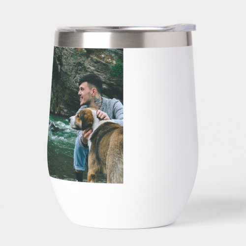 Best Dog Dad Ever Personalized Photo Thermal Wine Tumbler