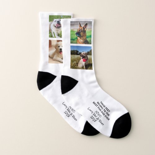Best Dog Dad Ever Personalized Photos Socks