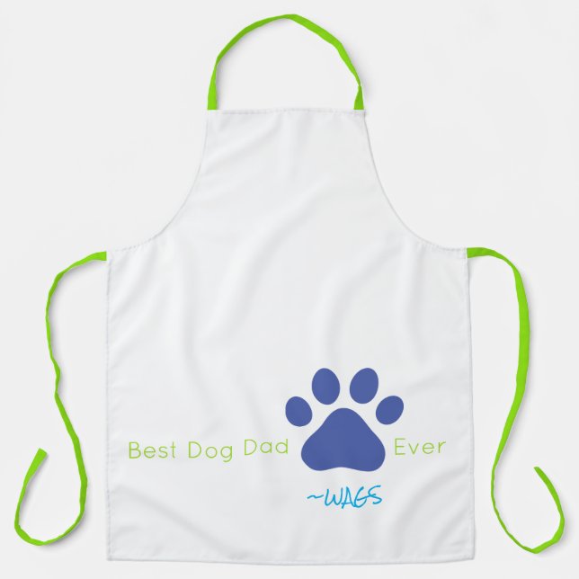 BEST DOG DAD EVER Pet NAME Colorful Fun Apron (Front)
