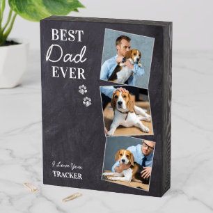 Best DOG DAD Ever Pet Photo Father's Day Wooden Box Sign