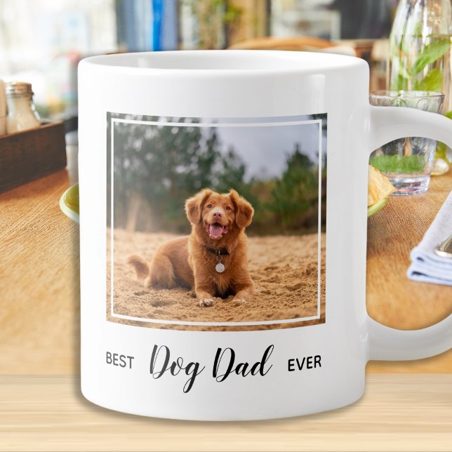 Best Dog Dad Ever Pet Photo Giant Coffee Mug (Creator Uploaded)