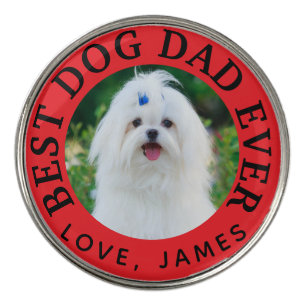 Best DOG DAD EVER Pet Photo  Golf Ball Marker
