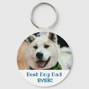 Best Dog Dad Ever Pet Photo Keychain