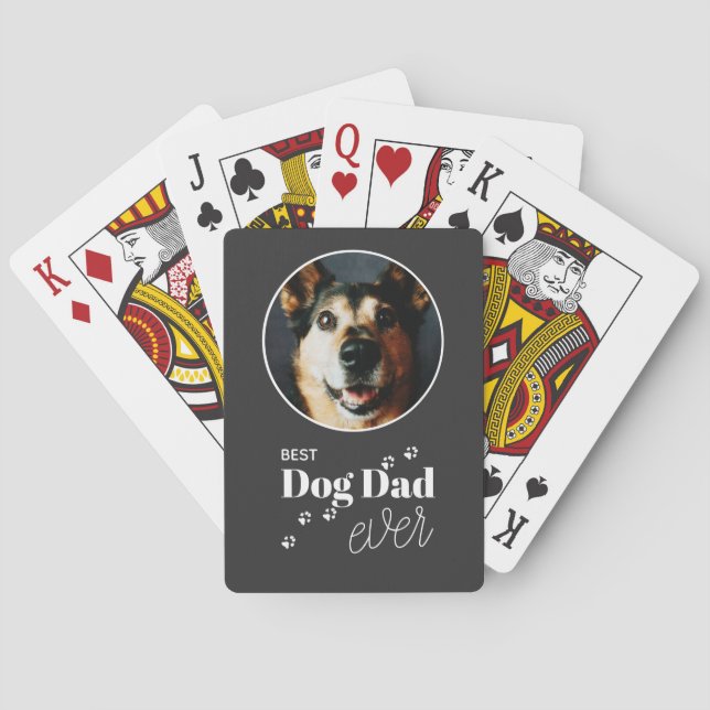 Best Dog Dad Ever Pet Photo Poker Cards (Back)