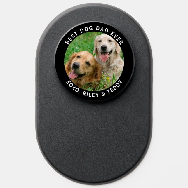 Best Dog Dad Ever Photo Black PopSocket (Popsocket)