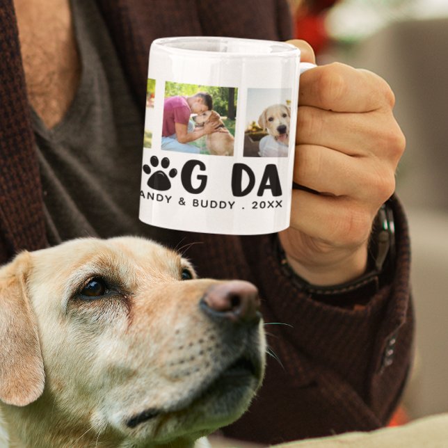 BEST DOG DAD EVER Photo Collage Personalized Coffee Mug (Creator Uploaded)