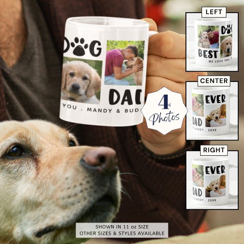 BEST DOG DAD EVER Photo Collage Personalized Coffee Mug