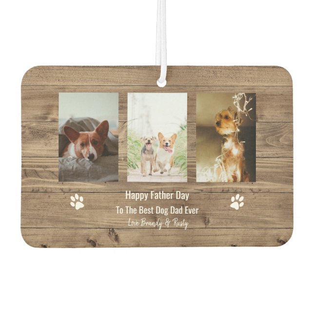 Best Dog Dad Ever Photo Father Day Air Freshener (Front)
