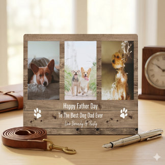 Best Dog Dad Ever Photo Fathers Day Plaque