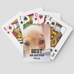 Best Dog Dad Ever Photo Name Father's Day Poker Cards