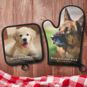 Best Dog Dad Ever Photo Oven Mitt & Pot Holder Set