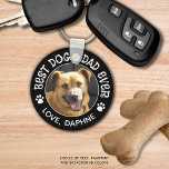 BEST DOG DAD EVER Photo Pawprints Custom Color Keychain<br><div class="desc">Create a personalized pet photo keychain for the special golfer dog dad with the suggested sample title BEST DOG DAD BY PAR or your custom text accented with dog pawprints, all in your choice of colors and background color (shown in white and black). All text is editable to change as...</div>