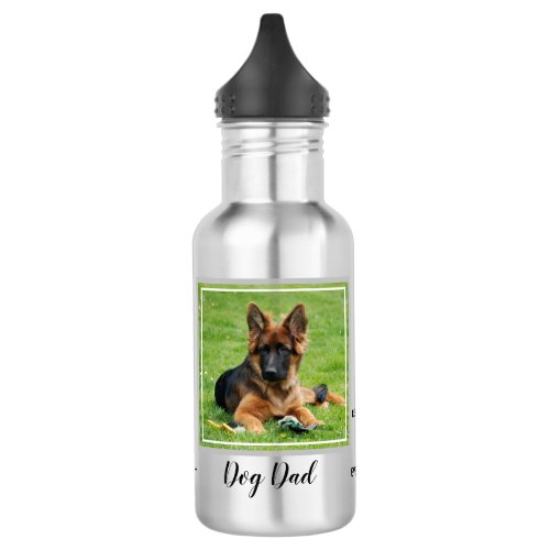 Best Dog Dad Ever_ Photo Personalized Cute Dog Dad Stainless Steel Water Bottle