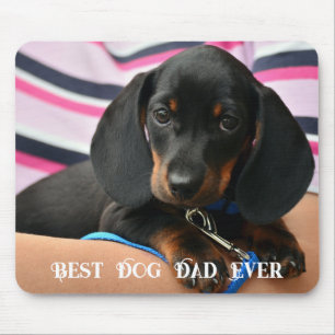 Best Dog Dad Ever Photo Pet Fun Puppy Mouse Pad