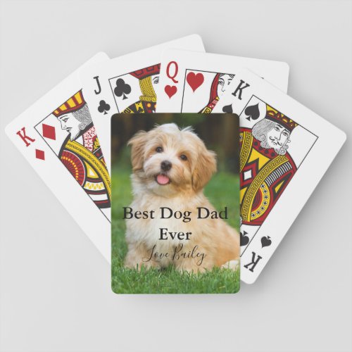 Best Dog Dad Ever Photo Playing Cards