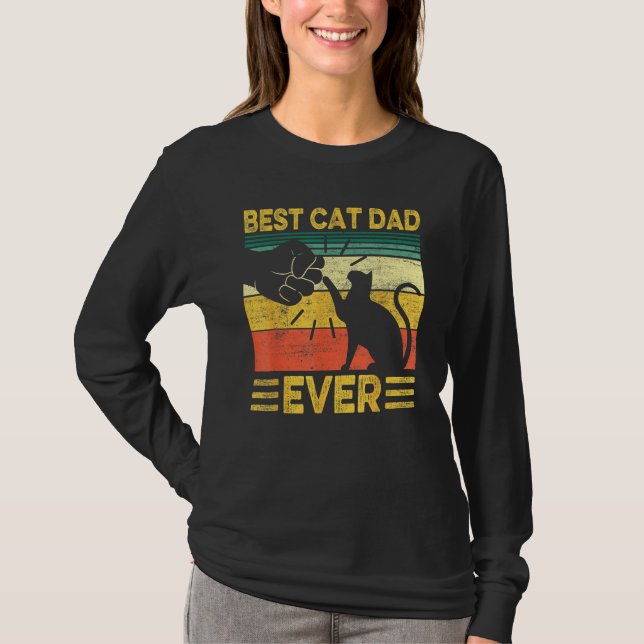 Best Dog Dad Ever Retro Dog Daddy Paw Fist Bump Fa T-Shirt (Front)