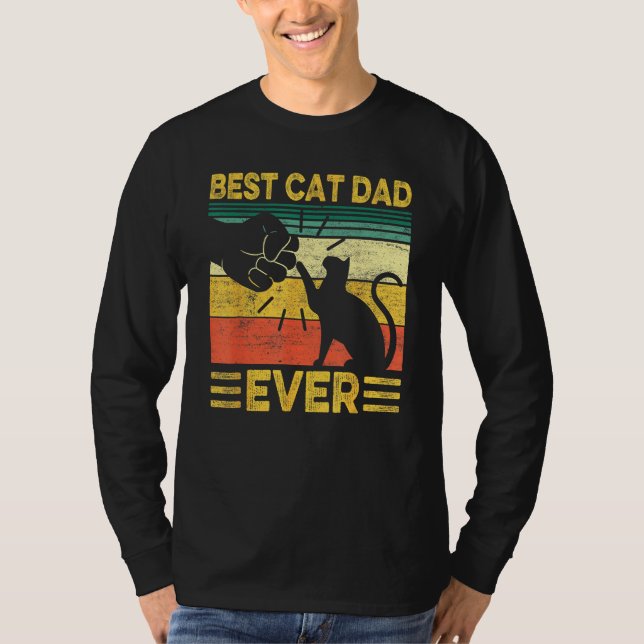 Best Dog Dad Ever Retro Dog Daddy Paw Fist Bump Fa T-Shirt (Front)