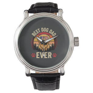 Best Dog Dad Ever Retro Golden Retriever Watch
