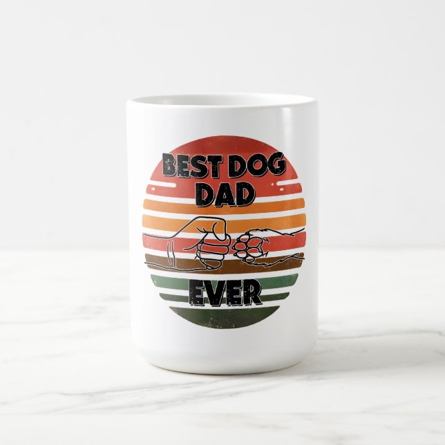 Best Dog Dad Ever – Retro Paw Bump Mug (Center)