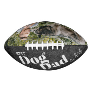 Best Dog Dad Ever Retro Photo Football