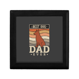 Best Dog Dad Ever Retro Silhouette Gift Box