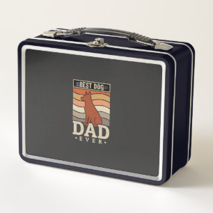 Best Dog Dad Ever Retro Silhouette Metal Lunch Box