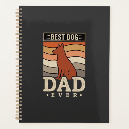 Best Dog Dad Ever Retro Silhouette Planner