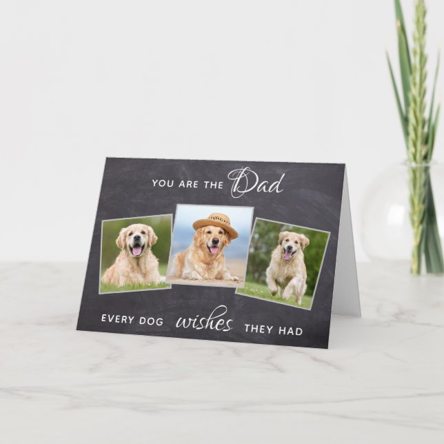 Best Dog Dad Ever Rustic  Pet Photo Father's Day Holiday Card (Front)