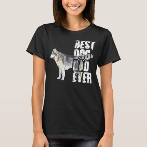 Best Dog Dad Ever Siberian Husky Dog T_Shirt