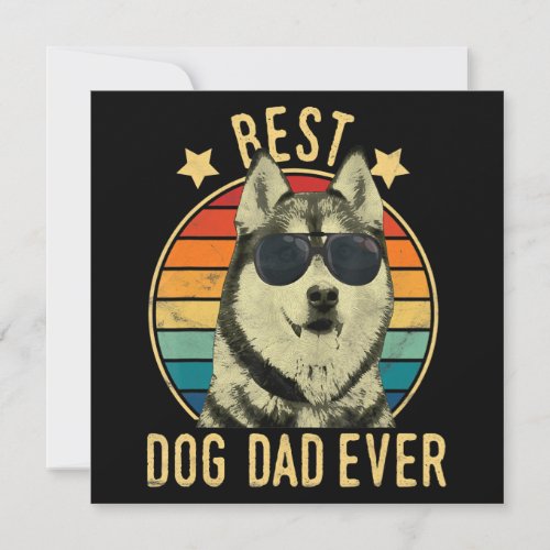 Best Dog Dad Ever Siberian Husky Fars Day Holiday Card