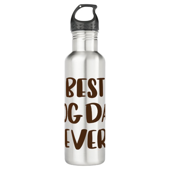Best Dog Dad Ever Stainless Steel Water Bottle (Front)