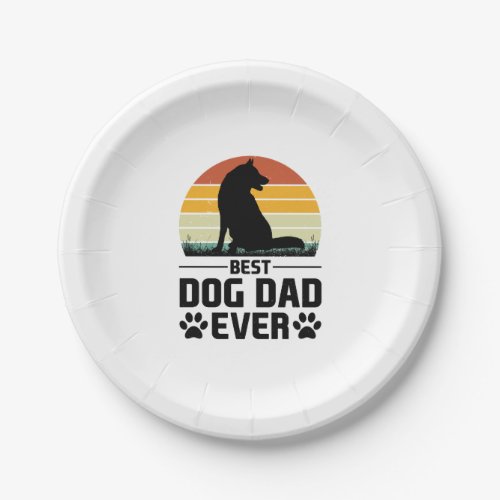 Best Dog Dad Ever T_Shirt 3 Paper Plates