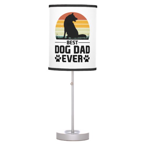 Best Dog Dad Ever T_Shirt 3 Table Lamp