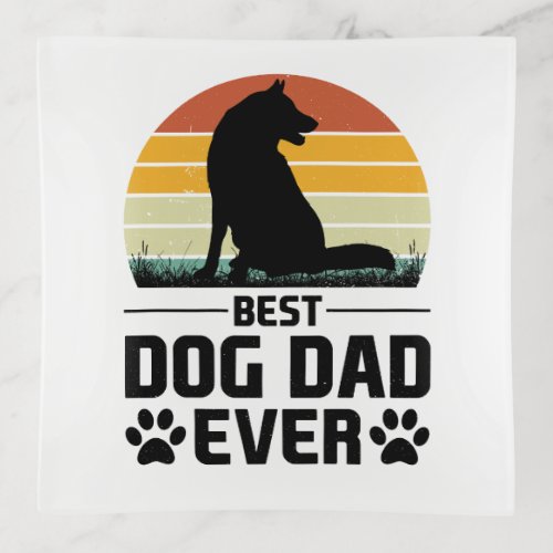 Best Dog Dad Ever T_Shirt 3 Trinket Tray