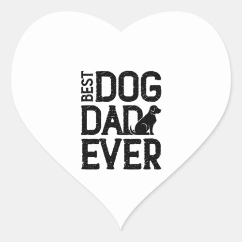 Best Dog Dad Ever T_Shirt Design 3 Heart Sticker