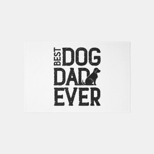 Best Dog Dad Ever T_Shirt Design 3 Rug