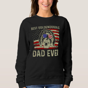 Best Dog Dad Ever Usa Flag Dad Joke Goldendoodle 4 Sweatshirt